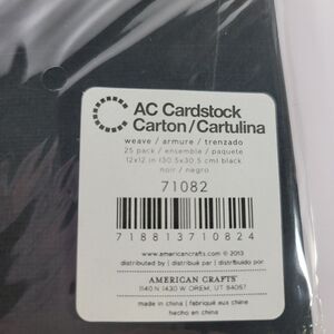 American Crafts Textured Weave Cardstock 12"X12"- Black Noir - 25 Pack